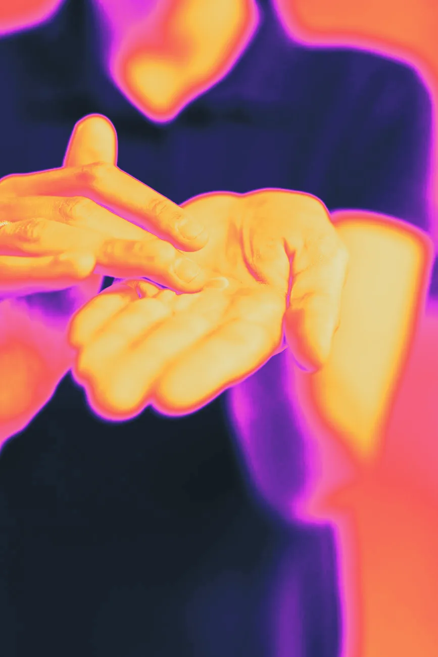 Hands applying cream, captured close up