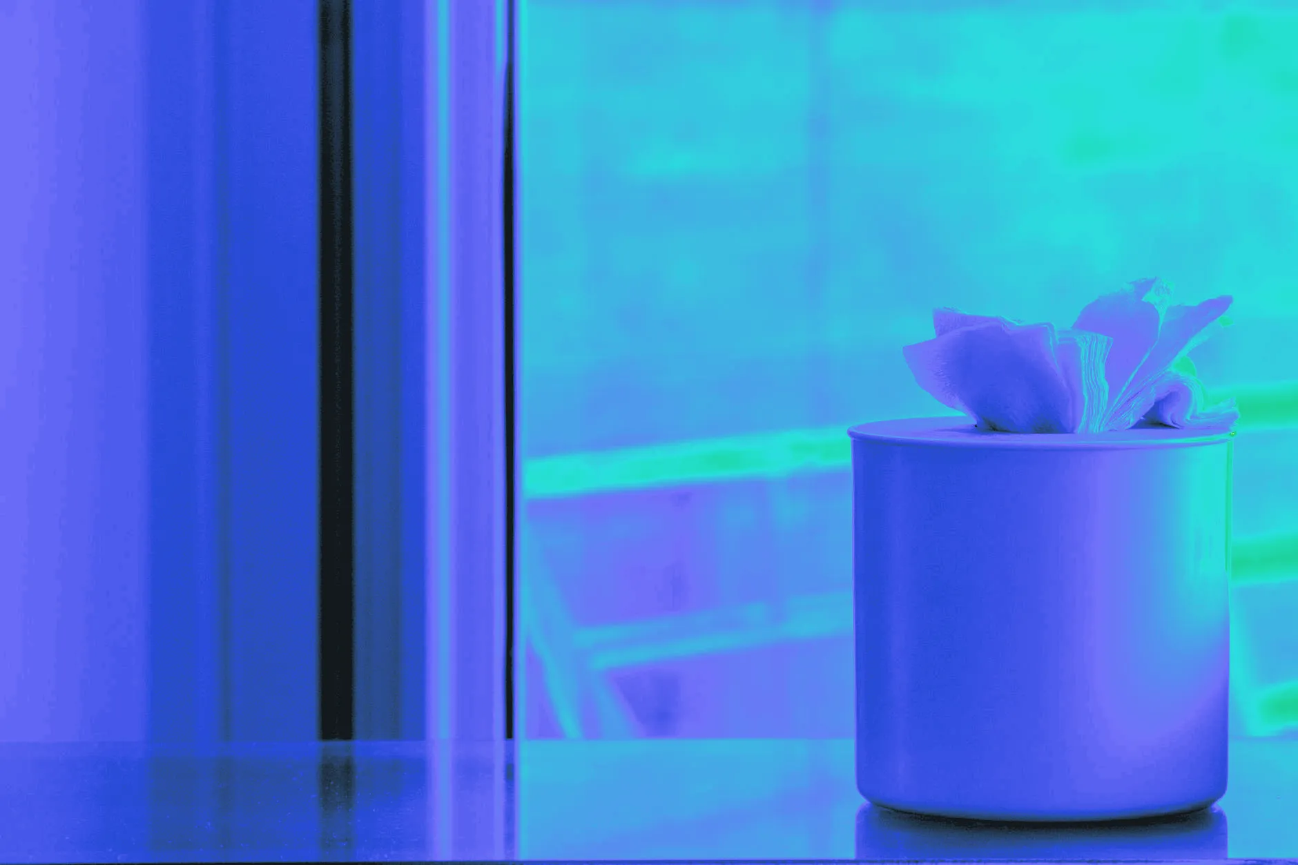 A tissue box in soft natural light, close up