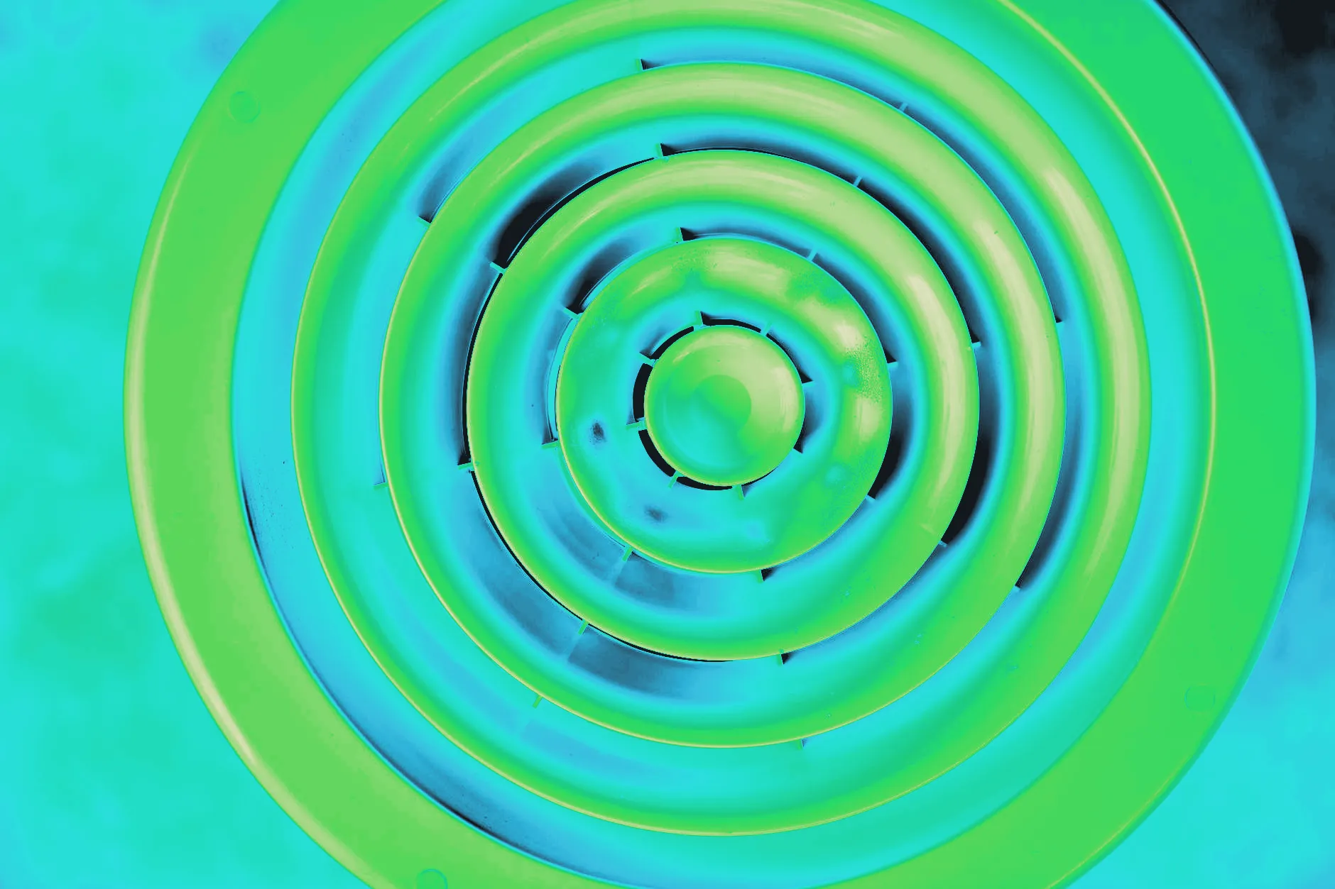 A home ceiling air vent shown close up